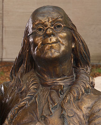 The Ben Franklin statue at the BF TechVentures Building