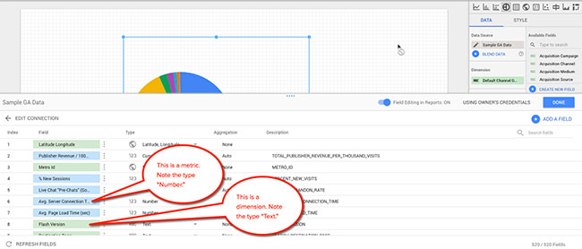 Metrics vs. Dimensions