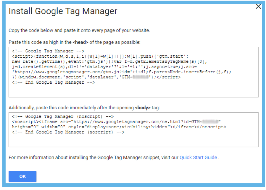 Installing Google Tag Manager on your Website