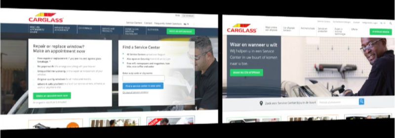 ABTest Comparison of two homepage designs