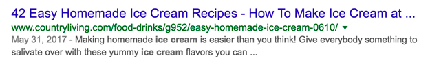 Example of an ordinary Google result