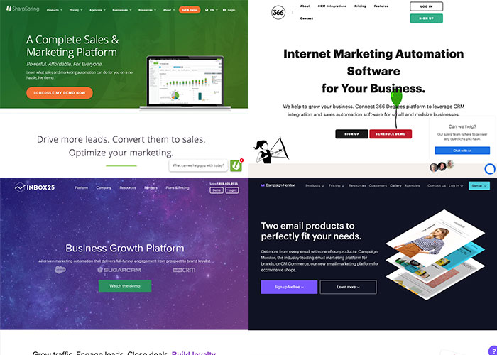 Website screenshots: Best marketing automation under $1,000/month