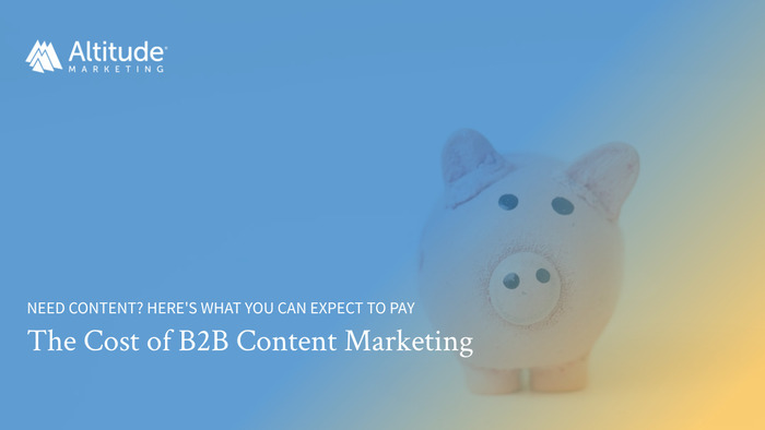 b2b content marketing cost feature image that says: Need content? Here's what you can expect to pay