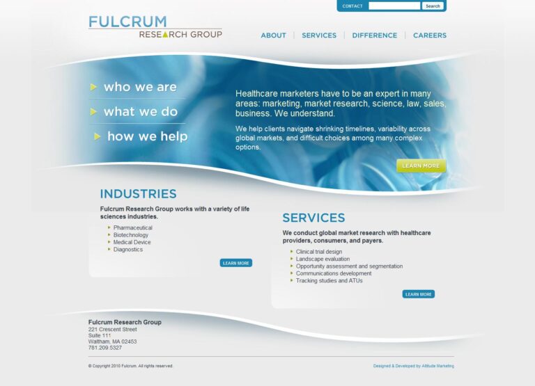 Fulcrum Research Group website 2010