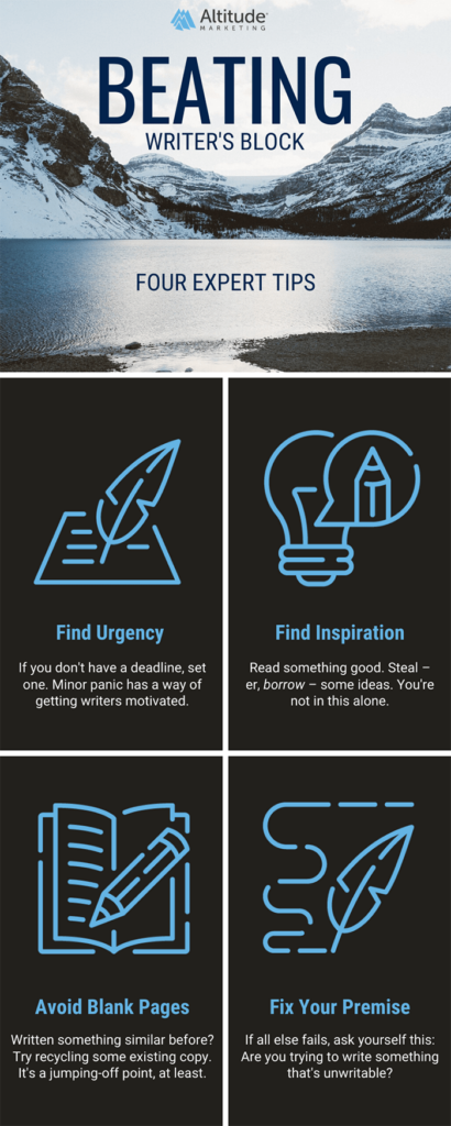 Infographic: Four Tips for Beating Writer's Block