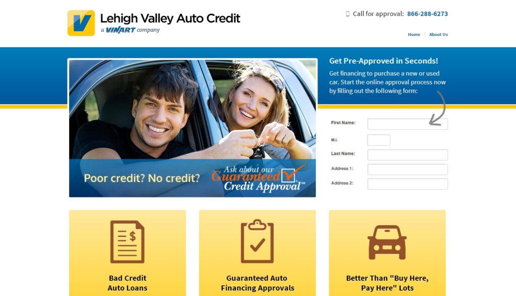 Lehigh Valley Auto Credit website