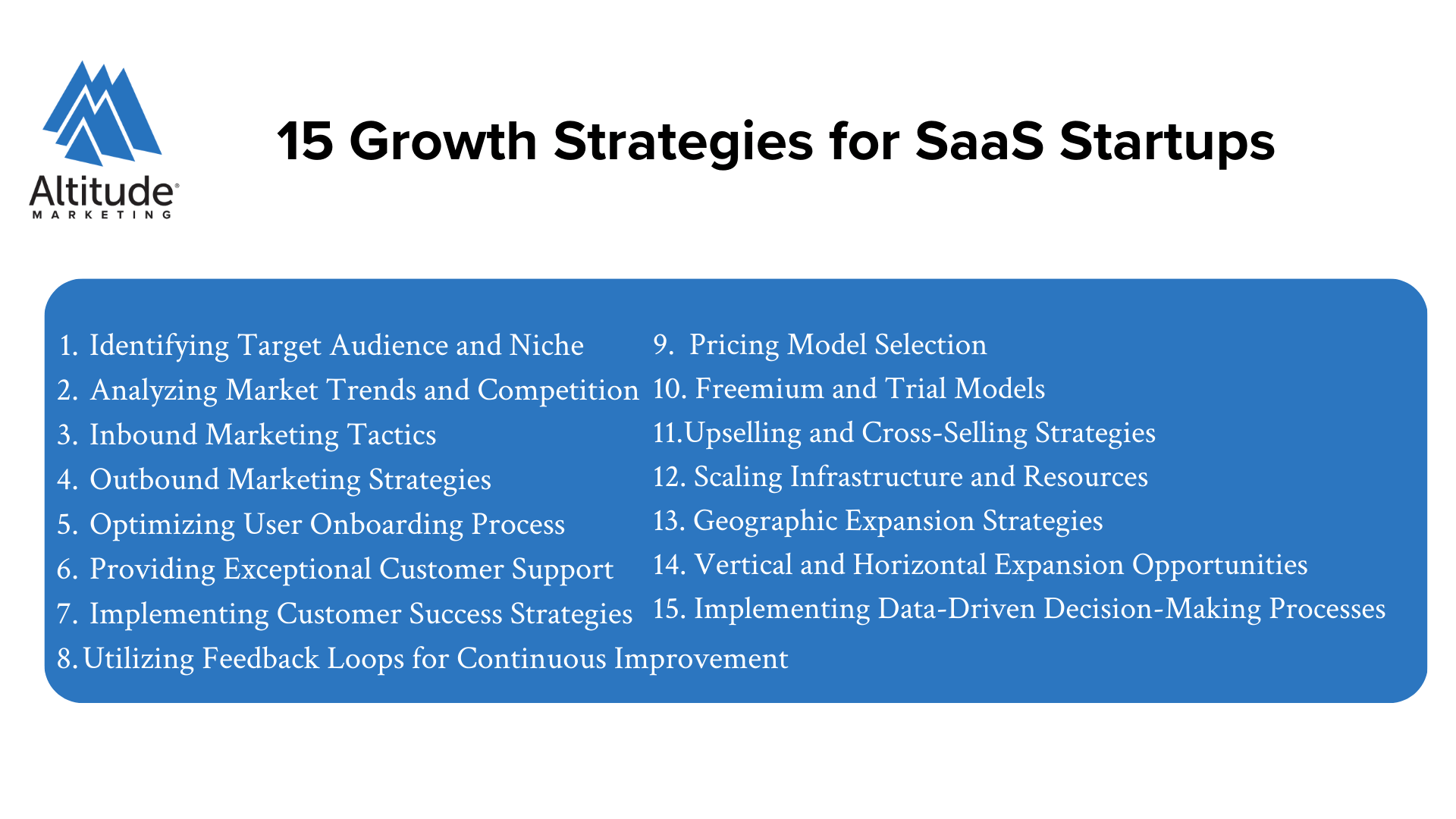 15 Growth Strategies for SaaS Startups - Altitude Marketing