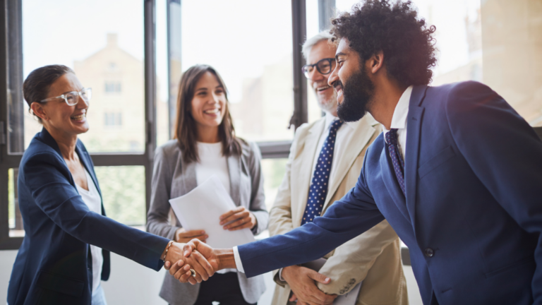 Business people shaking hands