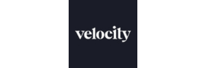 Black square with white text that says "velocity"