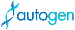 blue logo with DNA strand before the "a" logo says "autogen"