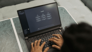 Person typing something into ChatGPT